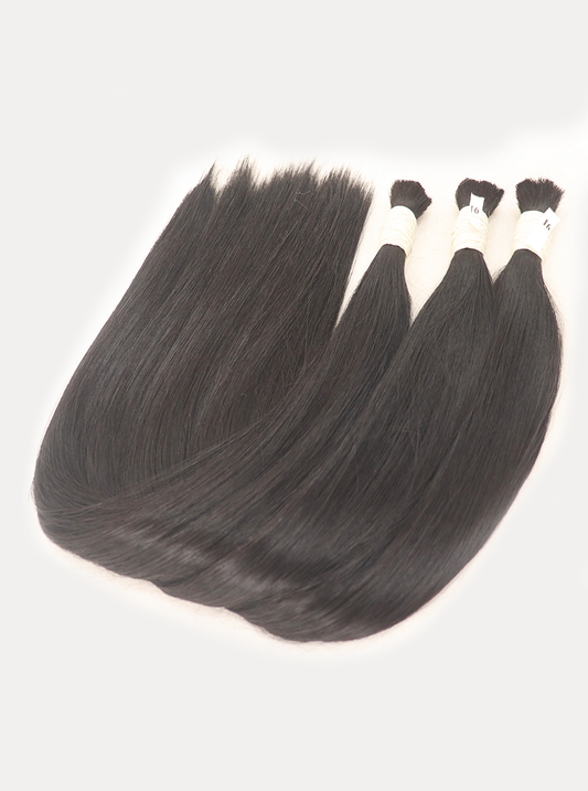 Jet Black (#1) Bulk Hair Extensions 100g