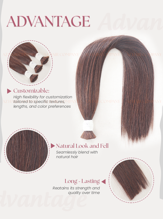 Dark Brown (#2C) Bulk Hair Extensions 100g