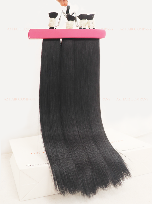 Jet Black (#1) Bulk Hair Extensions 100g