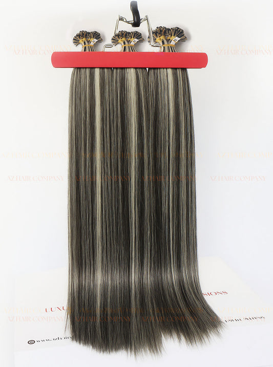 Highlight (#1/#Silver) Flat Tip Hair Extensions 100g