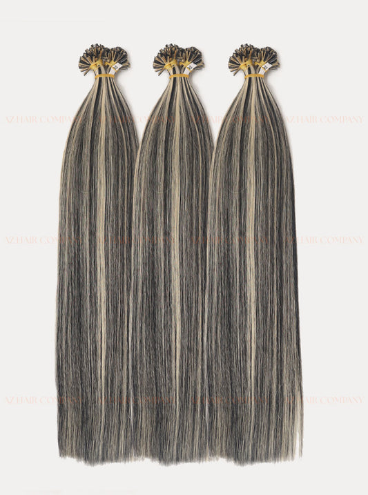 Highlight (#1/#Silver) Flat Tip Hair Extensions 100g