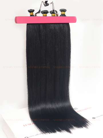 Jet Black (#1) Genius Weft Hair Extensions 100g