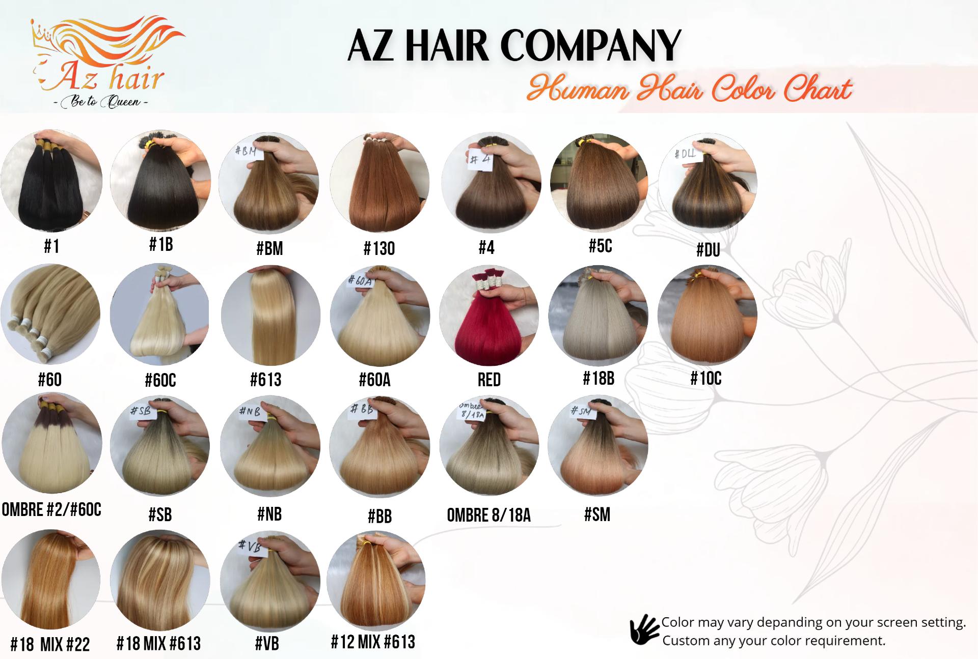 AZ Human Hair Color Chart