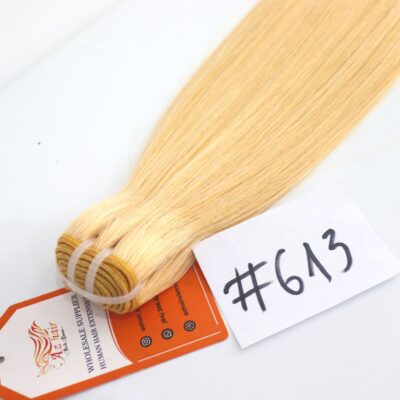 Super Double Drawn A+++ Straight Weft Hair Blonde Color #613