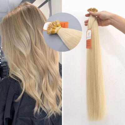 I Tip Straight Human Hair #613ash Color Extensions Vietnamese