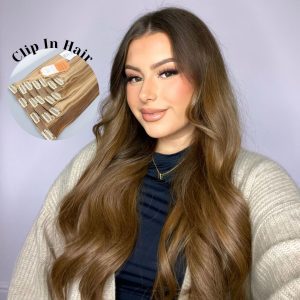 Clip In #4-12ash Human Hair Vietnamese Cuticle Aligned Raw Human Hair