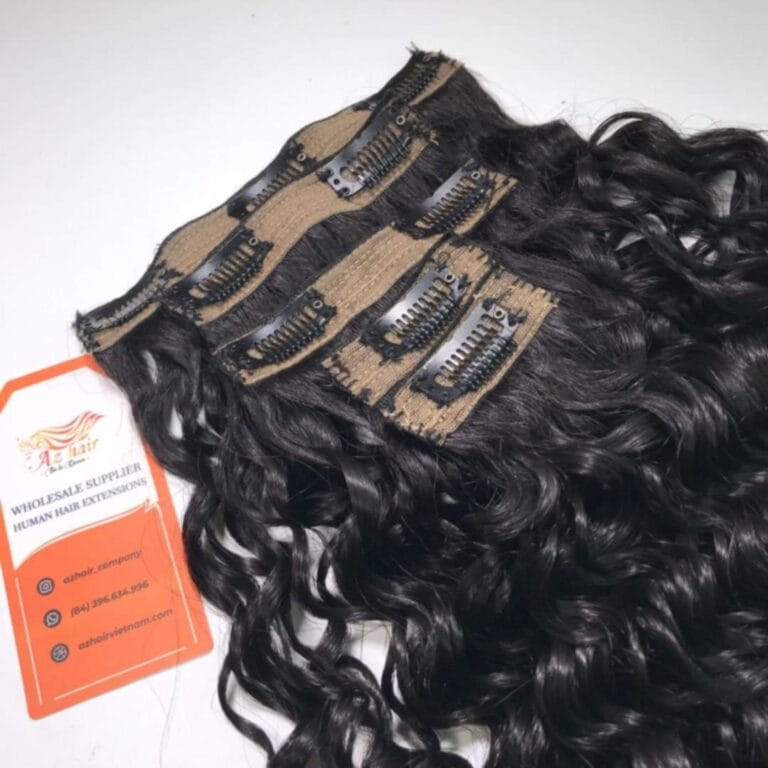 12A Grade Virgin Hair High Quality Water Curly Clip-In Hair Extensions Vietnamese