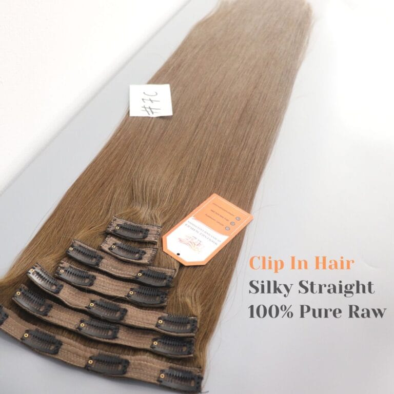 Best Quality Clip In #7C Color Hair Extensions Wholesale Cheap Human Long Lasting