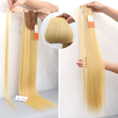 Wholesale 100% Remy Hair Straight Pony Tail #20ash Color Raw Vietnamese Hair