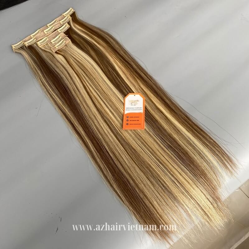 12A-Grade-Highlight-Color-Clip-In-Hair-Extensions-100%-Remy-Human-Hair