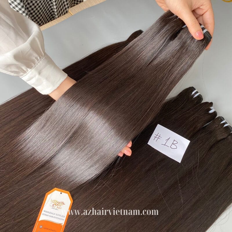 Top-Wholesale-Weft-Hair-#1B-Color-Straight-Extensions-Vietnamese-Human-Hair