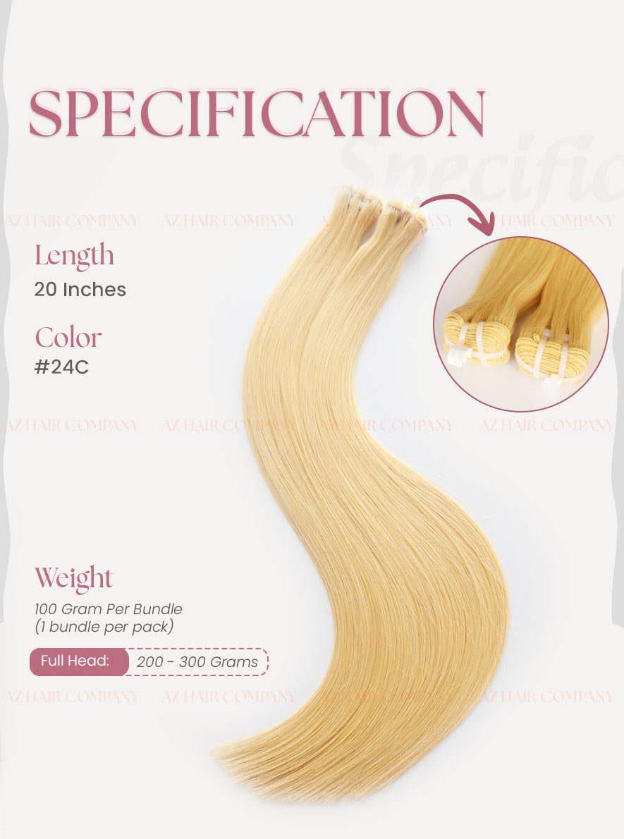 Premium-20-inch-Sew-in-Weft-Extensions-#24C-Color-Real-Vietnamese-Hair-