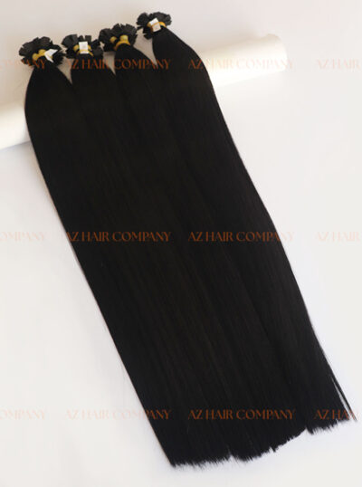 High-end 22-inches Vietnamese Keratin Flat Tip Extensions Color #1 Wholesale Price