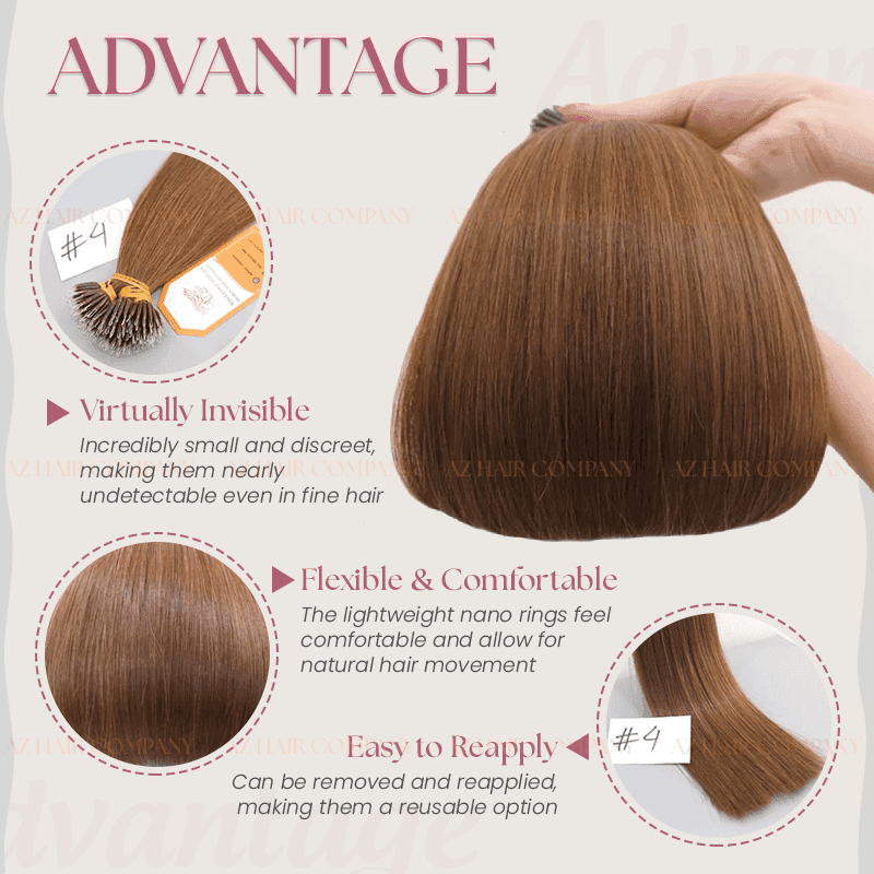 Vietnamese-Nano-Ring-Hair-Extensions-Premium-Hair-Quality-Color-#4-Advantage