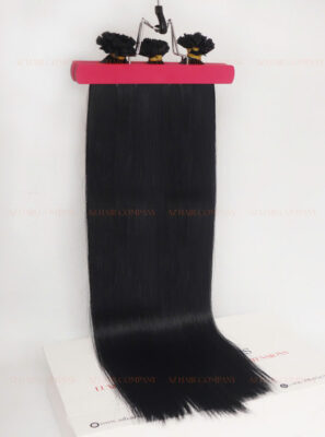 High-end 22-inch Vietnamese Keratin Flat Tip Extensions Color #1 Wholesale Price
