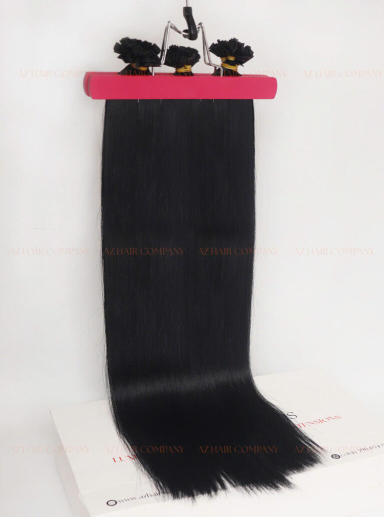 High-end 22-inch Vietnamese Keratin Flat Tip Extensions Color #1 Wholesale Price